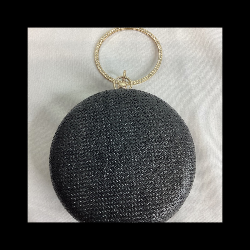 Elegant Black Clutch with Gold Ring Handle.29 - Picture 1 of 5